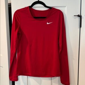 Nike Women's Bright Red Long Sleeve Running shirt